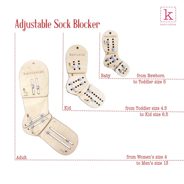 Sock blockers, adjustable set for sizes 34-43