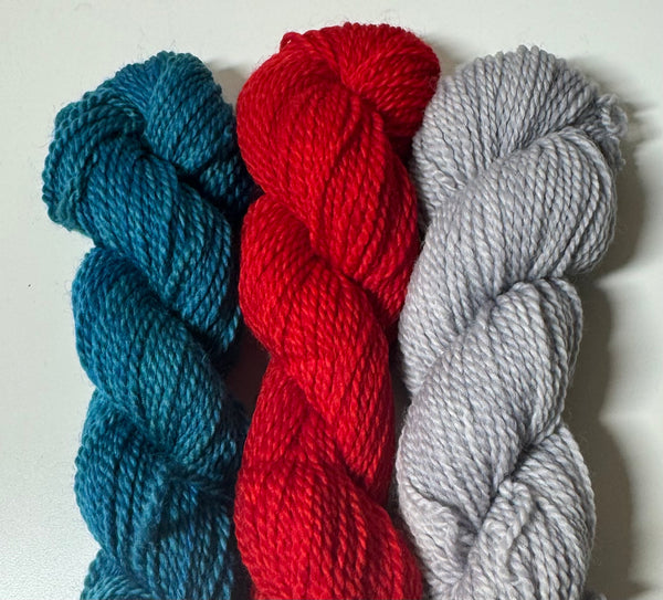 Gnorri Gnome KAL Yarn Pack -  Brooks Teal-Red-Silver