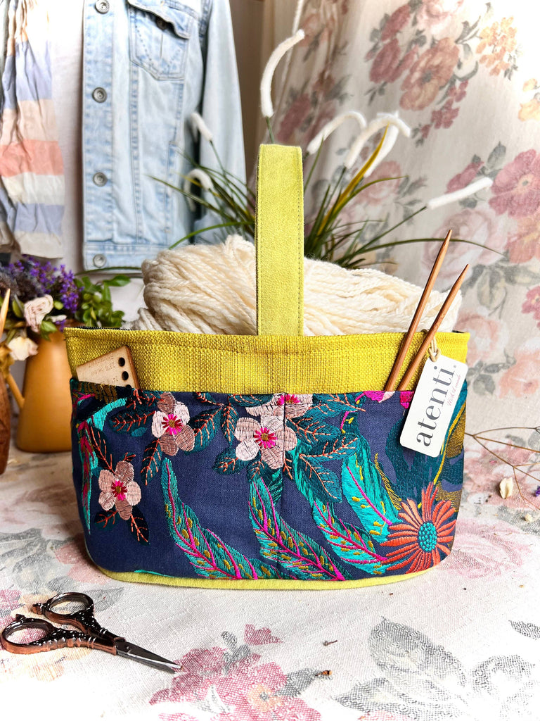 Flora Caddy, Knitting and Crochet Project Bag