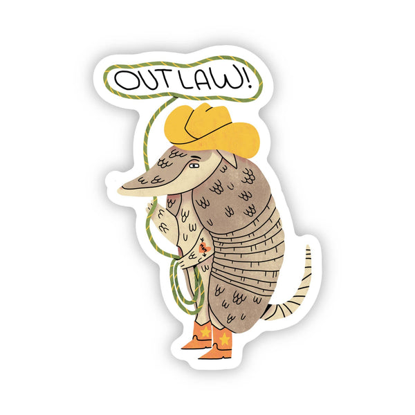 Armadillo Outlaw In Boots Sticker