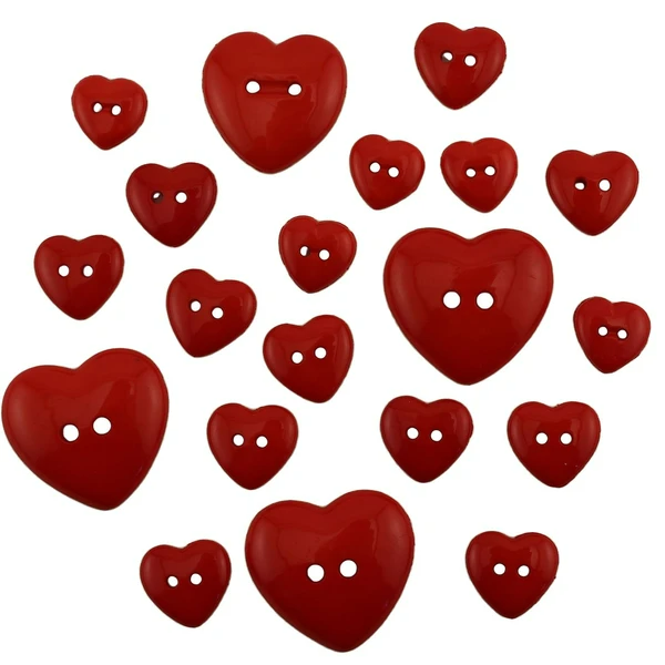 Red Hearts - Buttons Galore and More Craft & Sewing Buttons