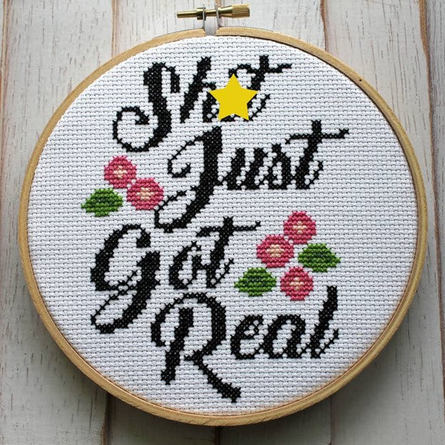 Sh*t Just Got Real Counted Cross Stitch Kit