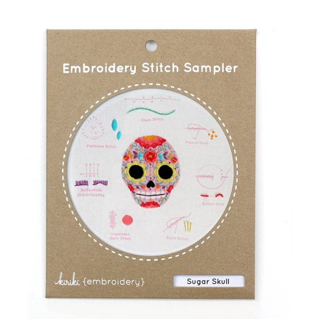 Embroidery Stitch Sampler - Sugar Skull