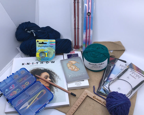 mindfulknits Beginner's Knitting Kit with Knitting Needles, Yarn Needle &  100% Cotton Knitting Yarn (4) – Make Washcloths- Tropical Beginners Basic